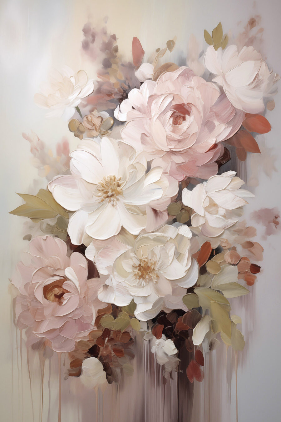 Rosas entre flores brancas — design completo