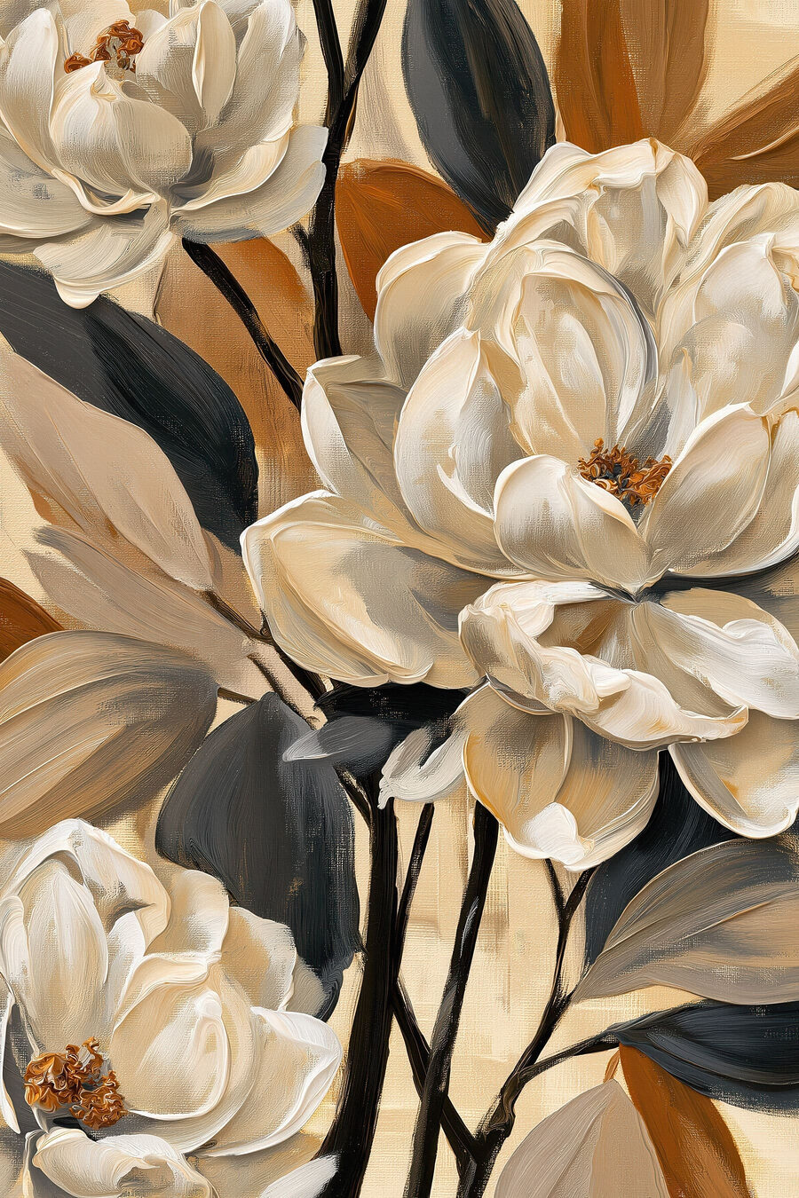 Flores creme entre ocre — design completo