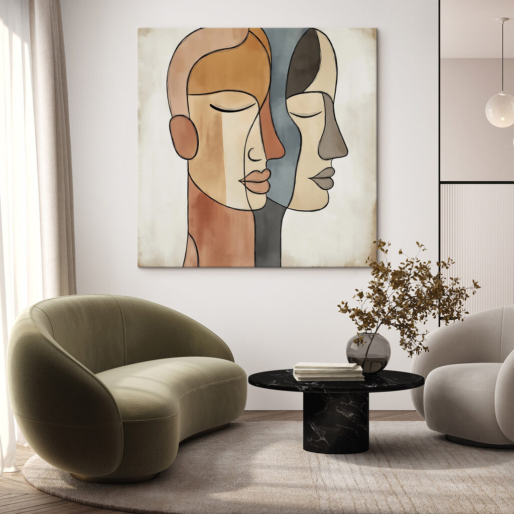 Dois rostos em sobreposição — interior 2