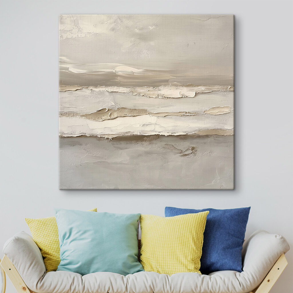 Ondas calmas em tinta num interior