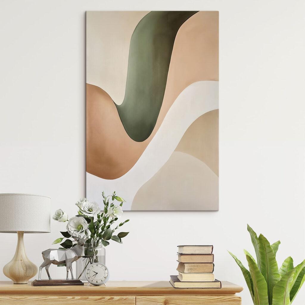 Arco verde sobre branco — interior 1