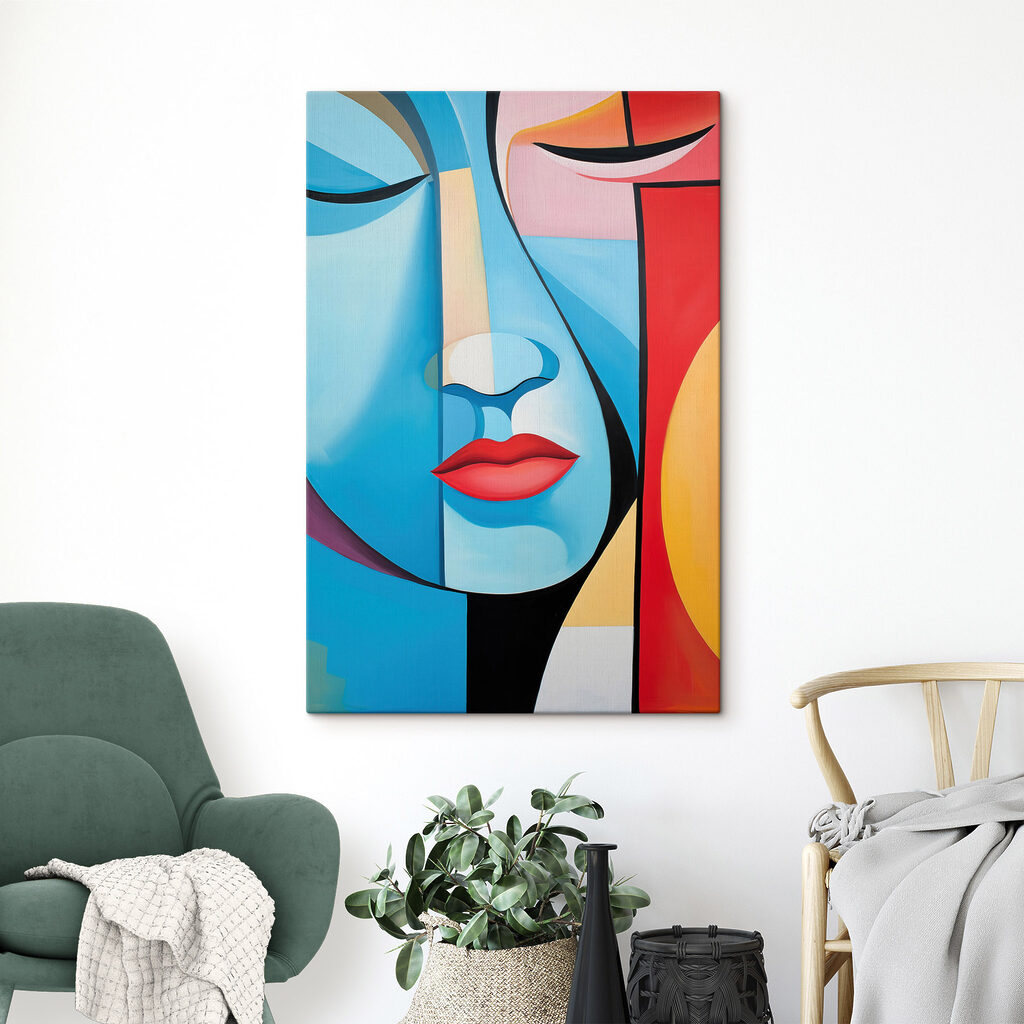 Rosto azul, lábios vermelhos — interior 1