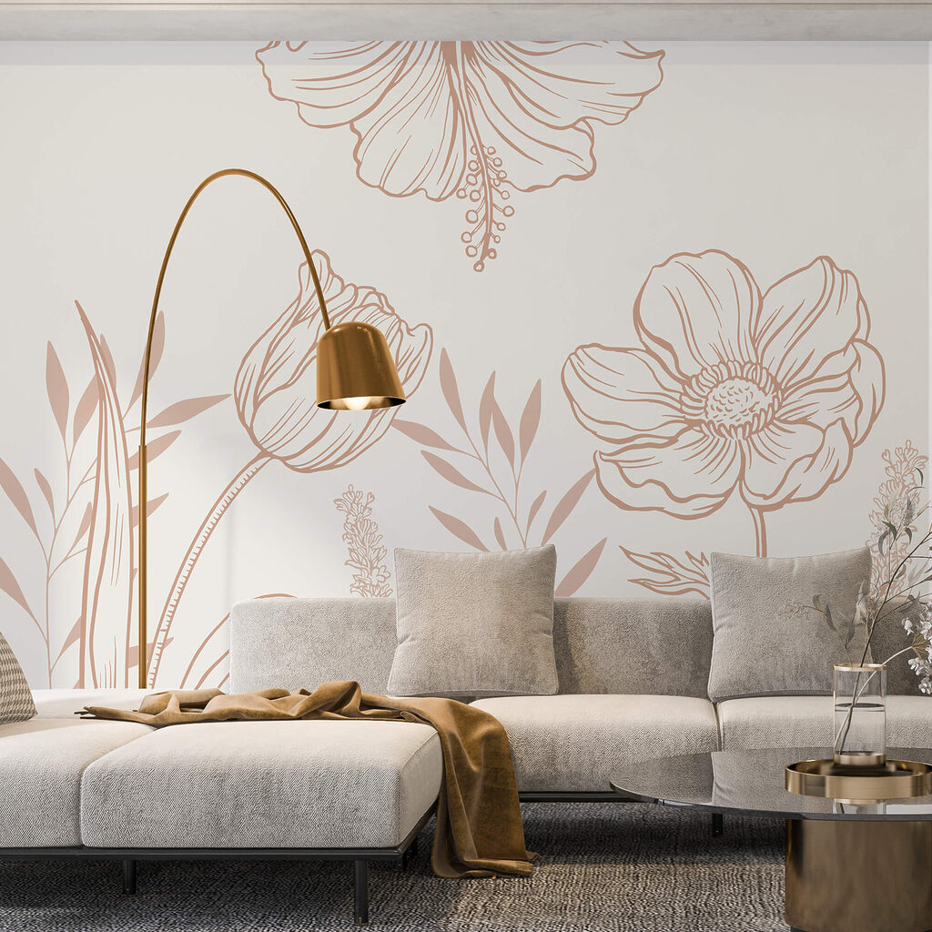 Flores em contorno aberto — interior 1