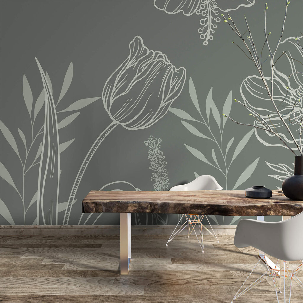 Flores em contorno aberto — interior 2