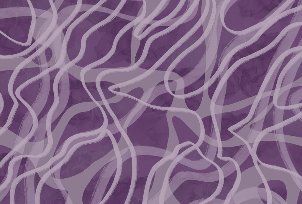 Linhas lilás em movimento — design completo
