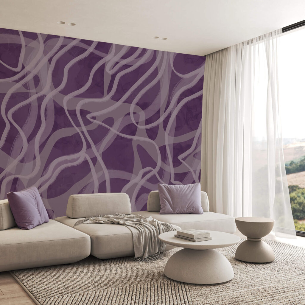 Linhas lilás em movimento — interior 1