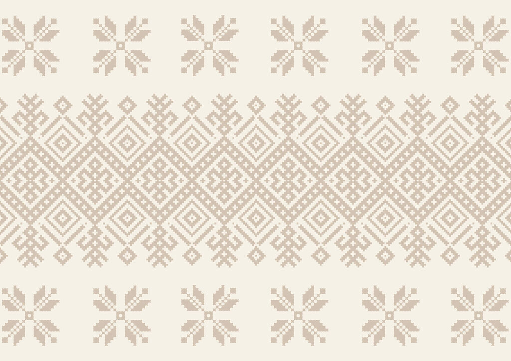 Faixa geométrica com flores — design completo