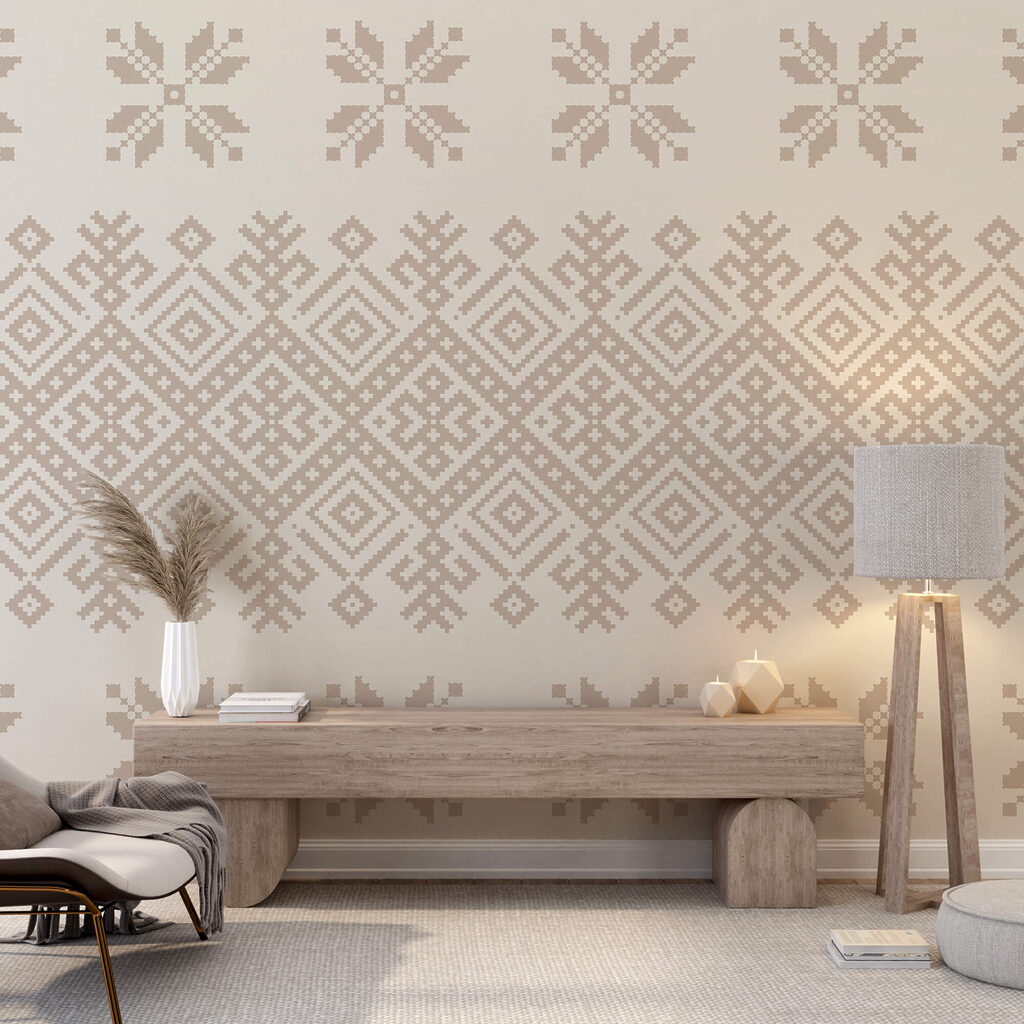 Faixa geométrica com flores — interior 3
