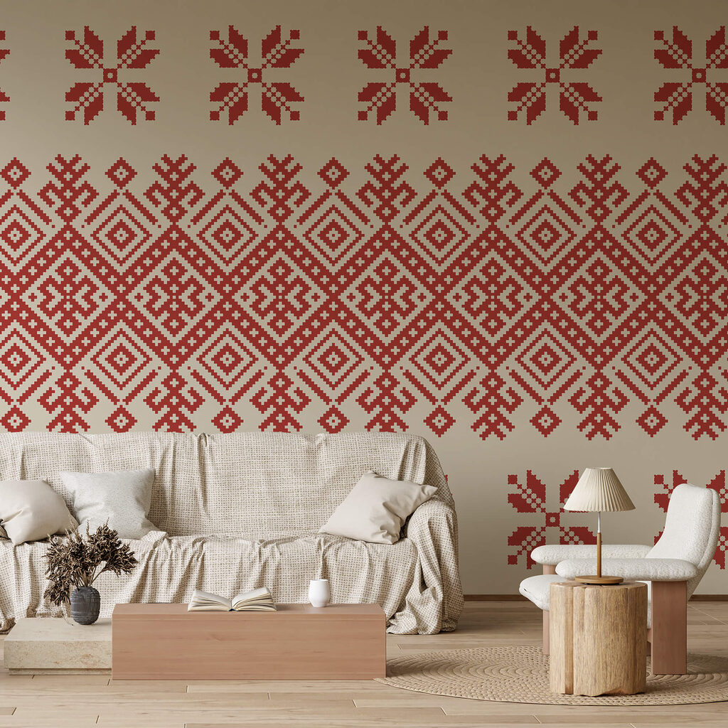 Faixa geométrica com flores — interior 2