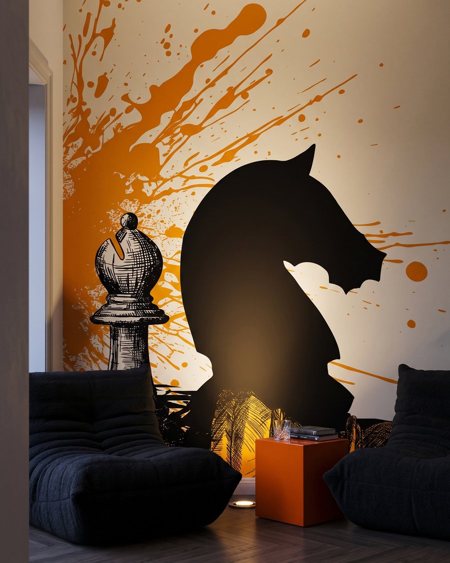 Xadrez com manchas amarelas — interior 3