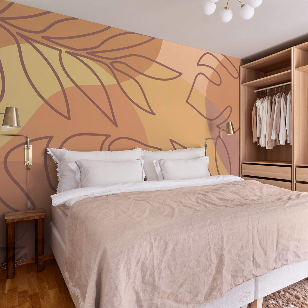 Folhas desenhadas em pastel — interior 1
