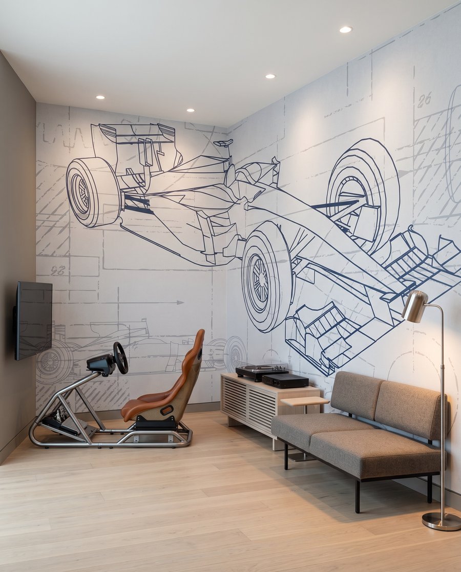 Carro de corrida técnico — interior 2