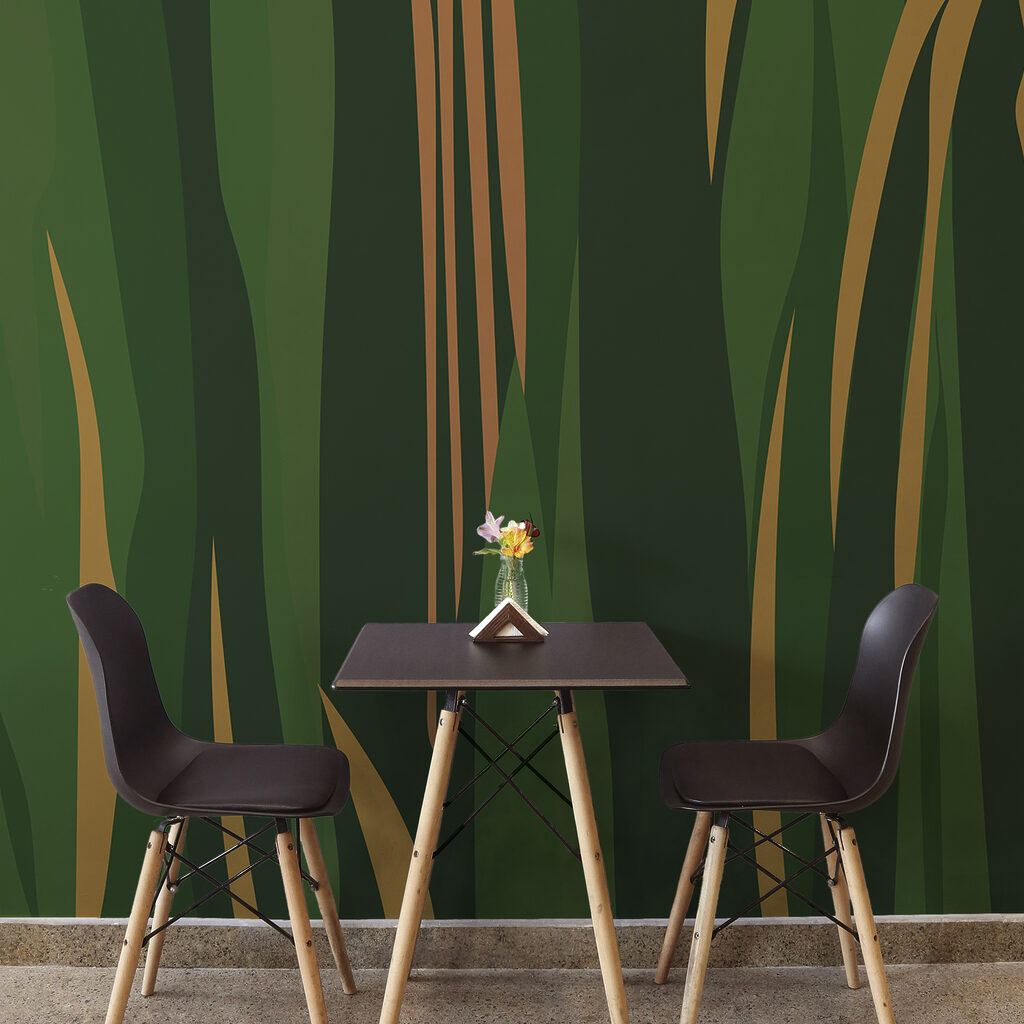 Faixas verdes e ocre — interior 1