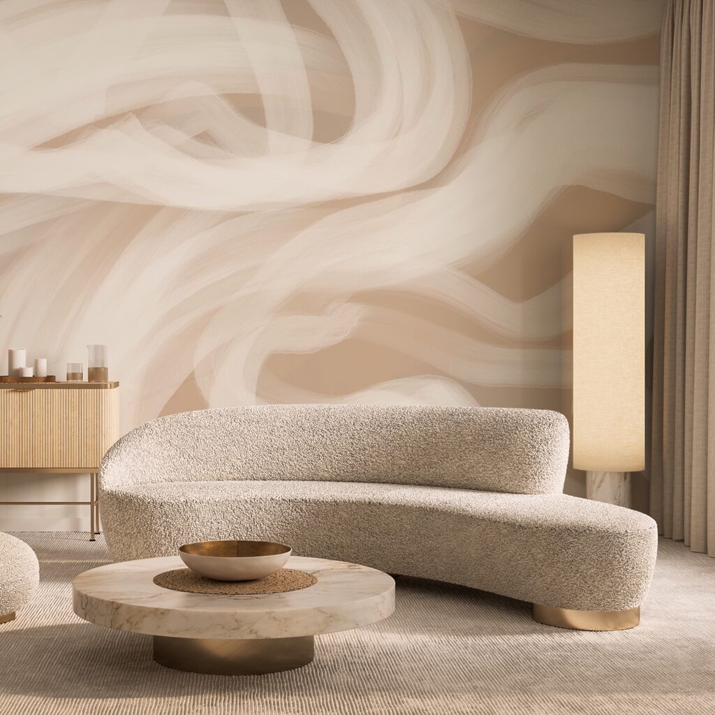 Fitas leves em movimento num interior