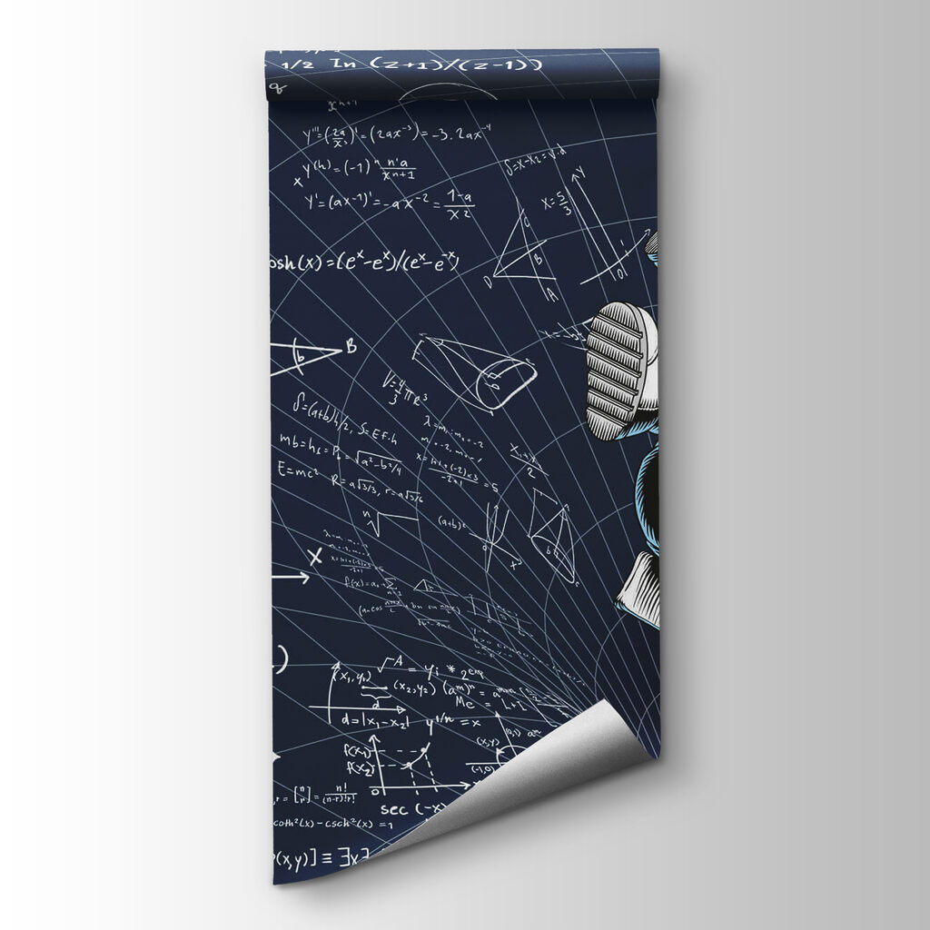 Astronauta entre fórmulas — vista do produto