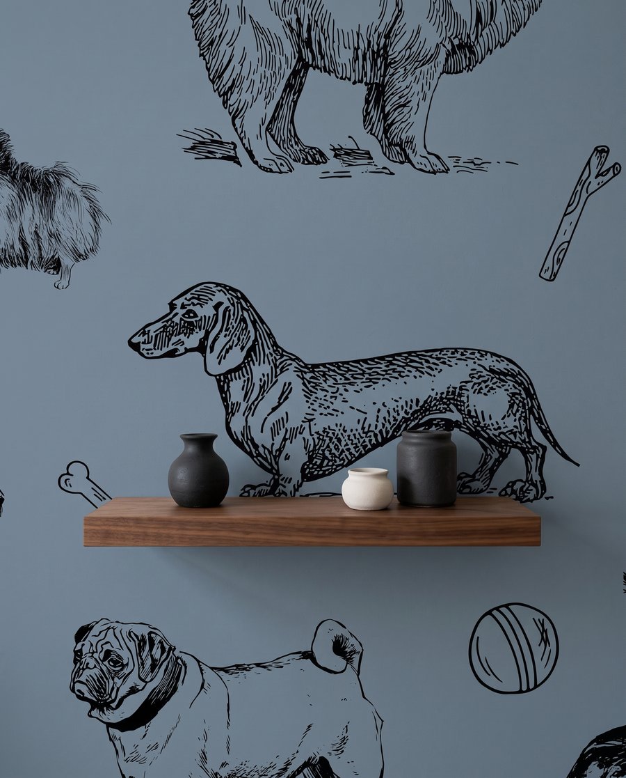 Cães em traços finos — detalhe