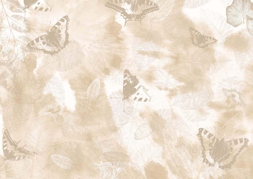 Borboletas entre manchas claras — design completo