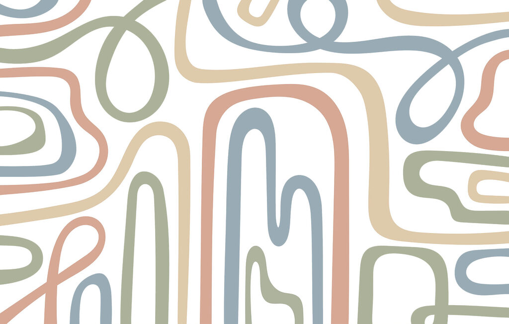 Linhas suaves em pastel — design completo