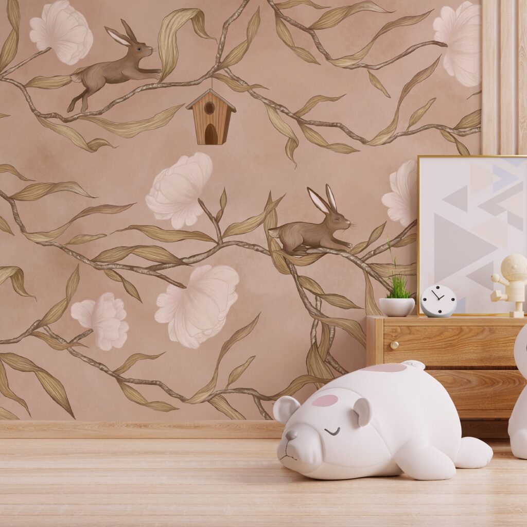 Coelhos em ramos floridos — interior 2