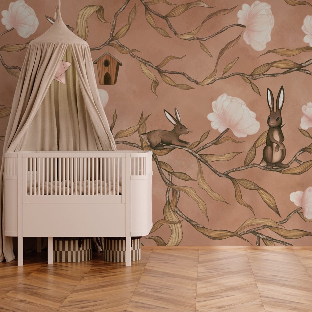 Coelhos em ramos floridos — interior 2