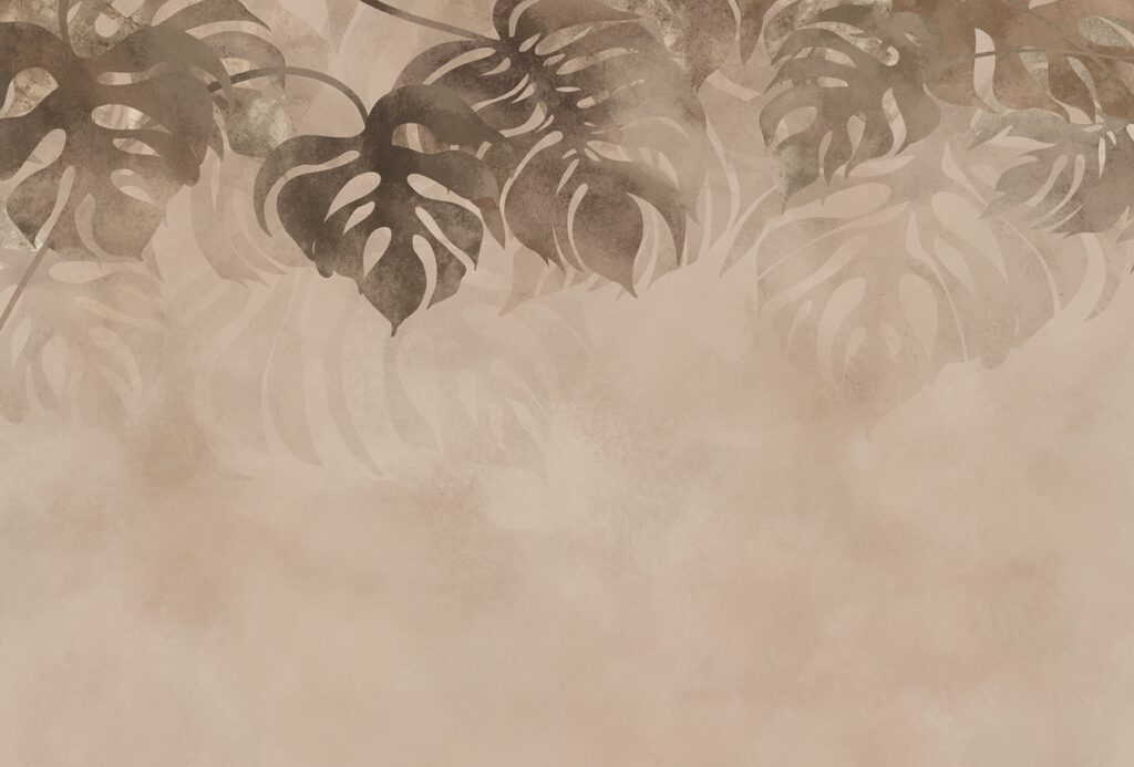 Folhas tropicais em névoa — design completo