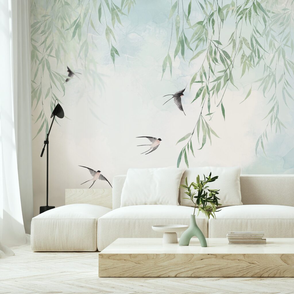 Andorinhas sob ramos verdes — interior 2
