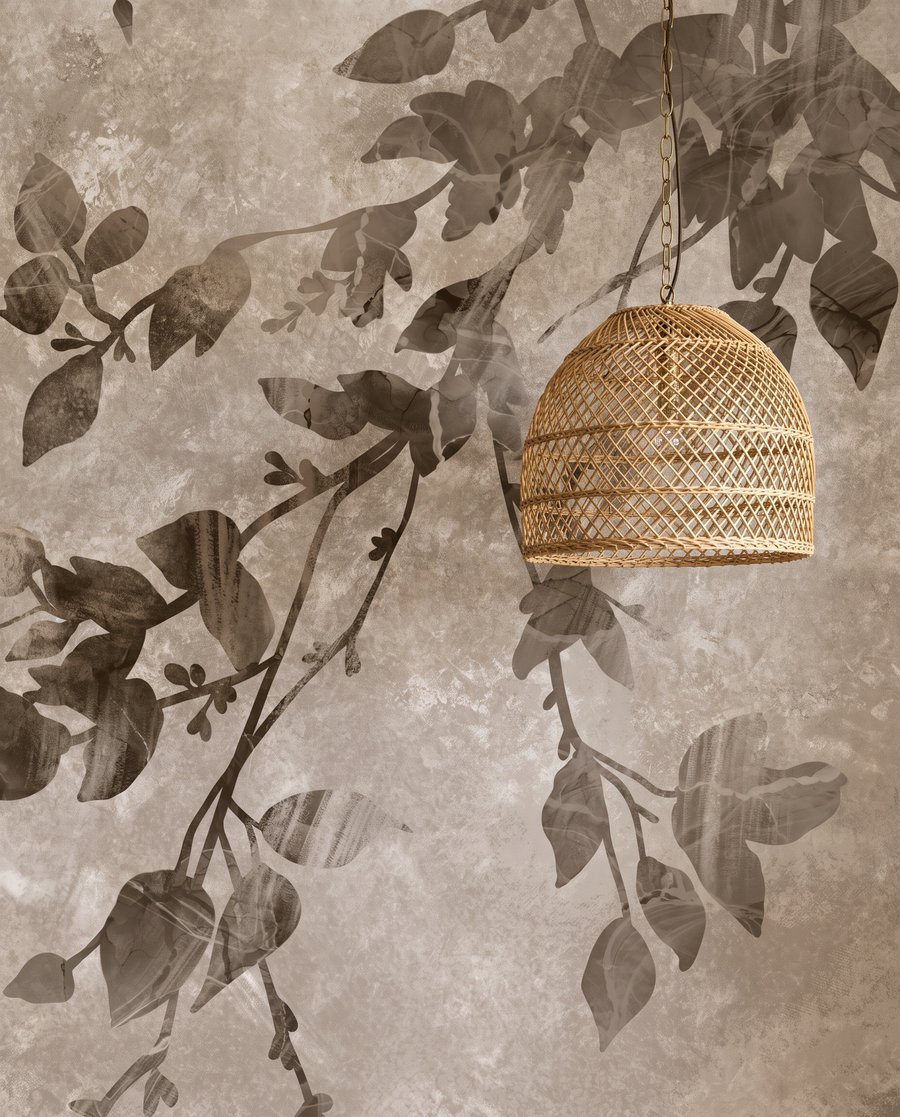Folhas finas sobre fundo — detalhe