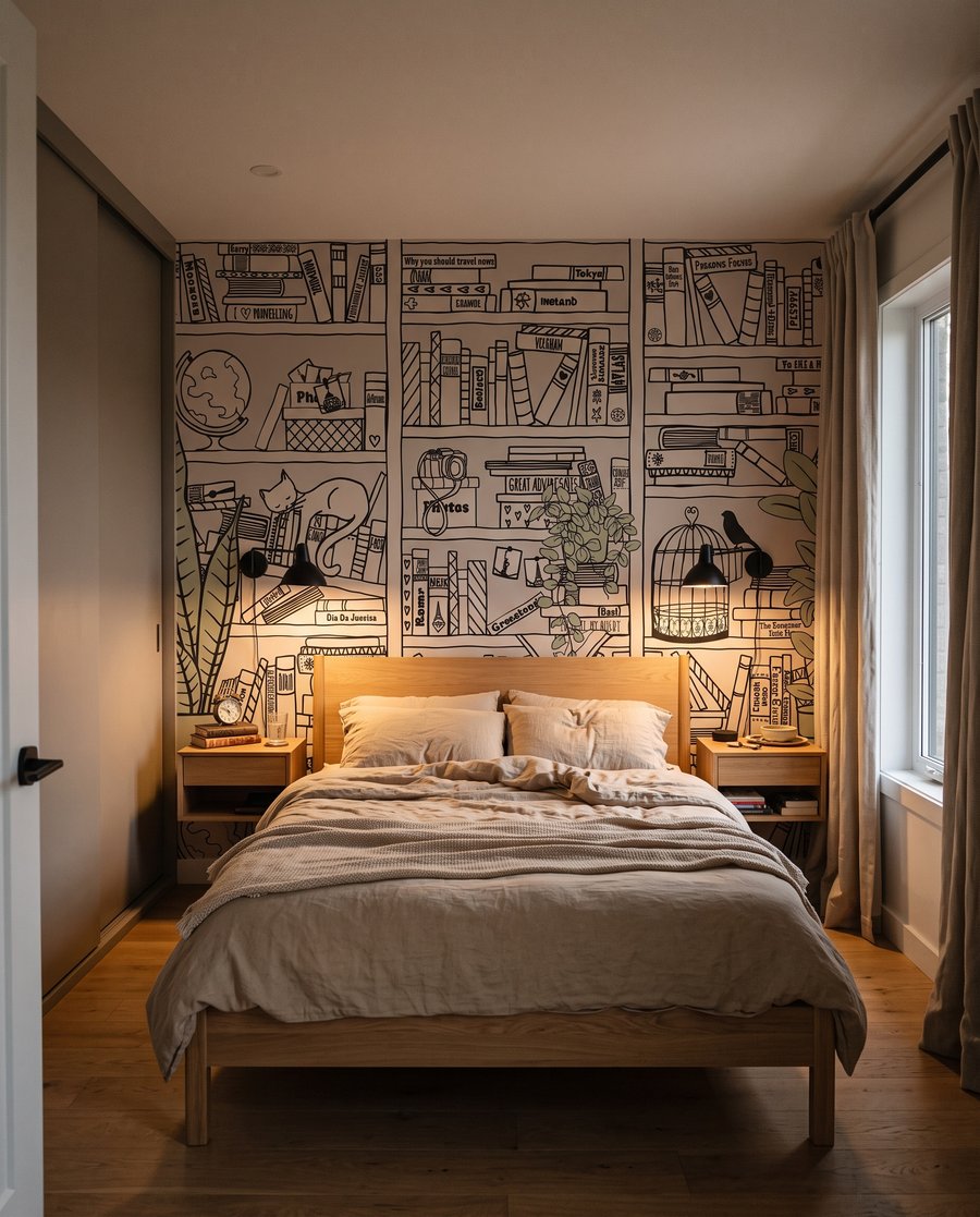 Histórias ilustradas num interior