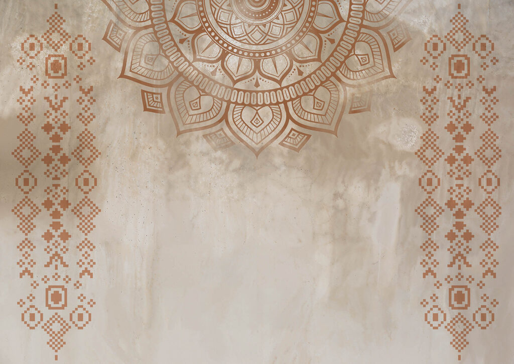 Mandala em linhas quentes — design completo