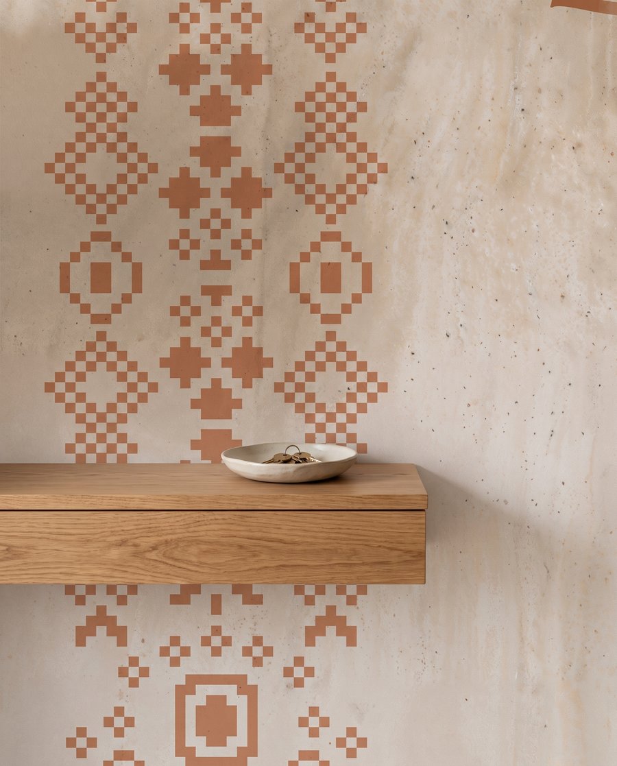 Mandala em linhas quentes — detalhe