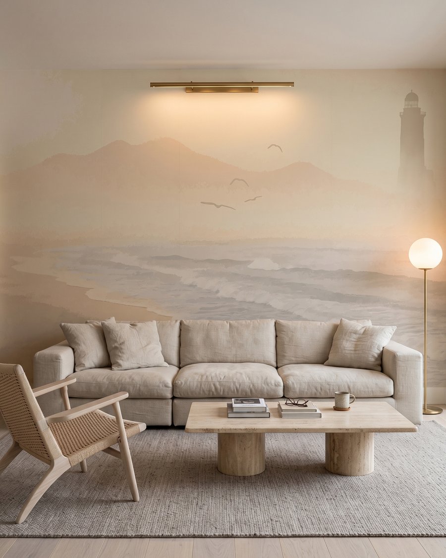 Farol em névoa dourada — interior 5