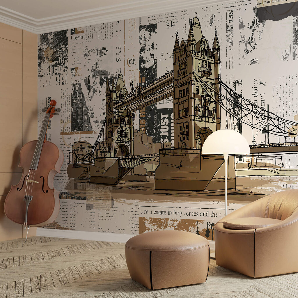 Tower Bridge em colagem num interior