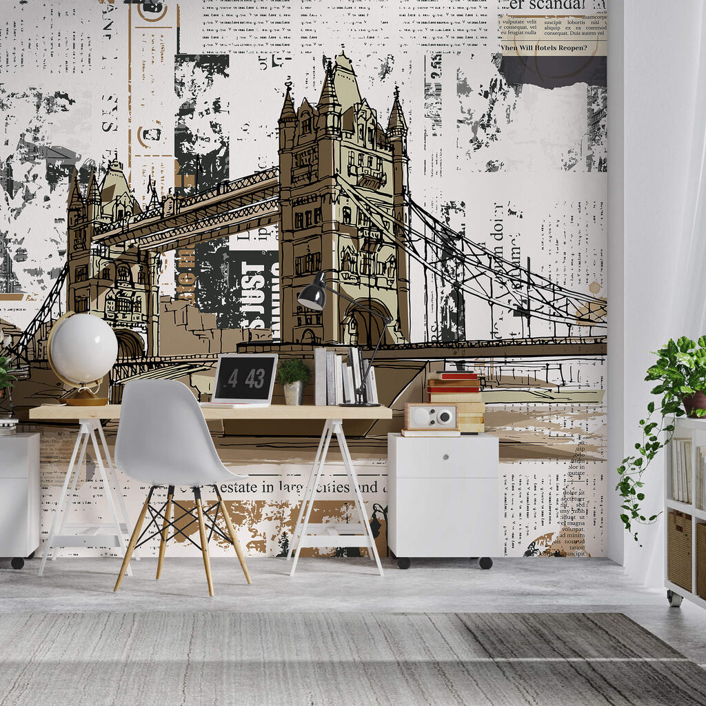 Tower Bridge em colagem num interior