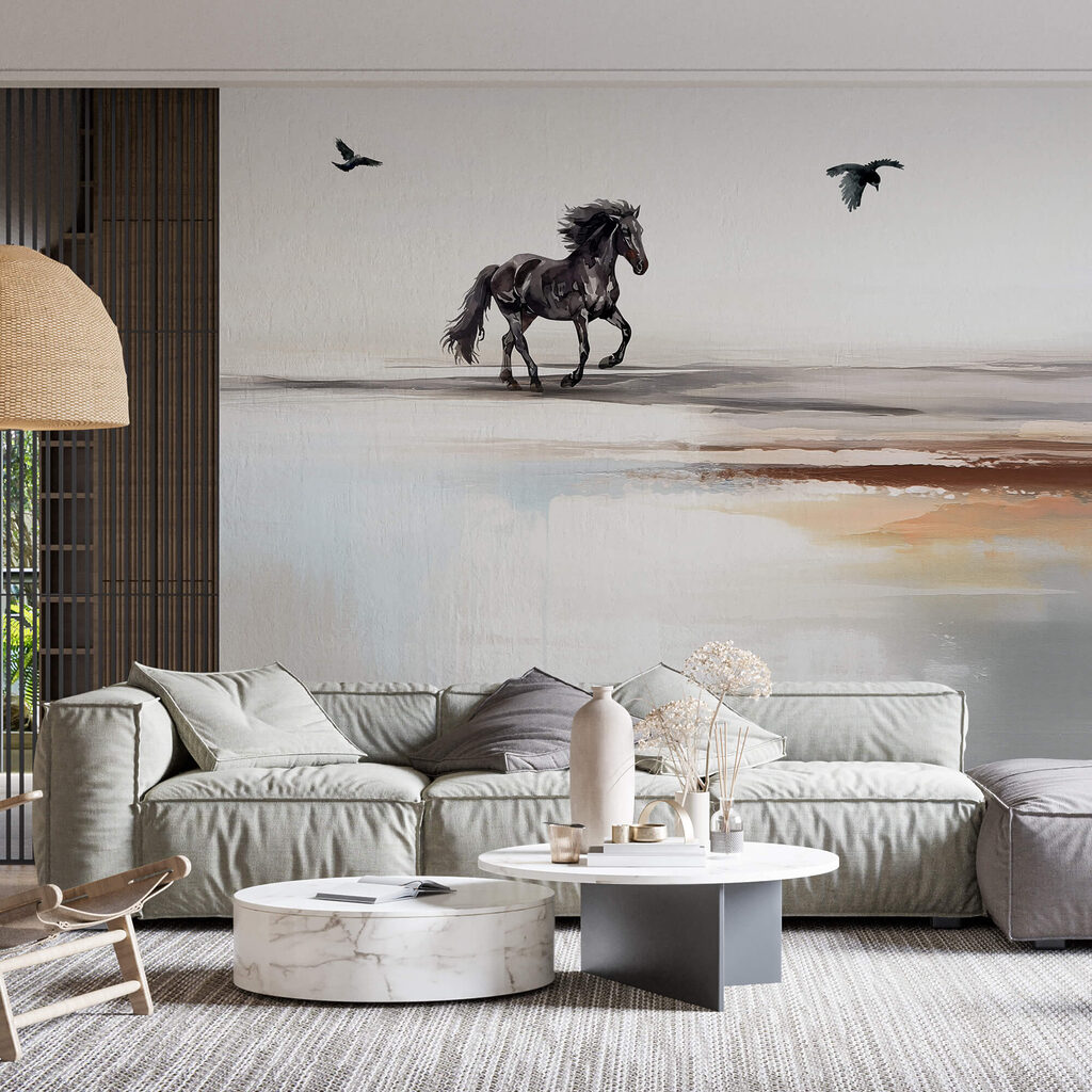 Cavalo com aves — interior 1