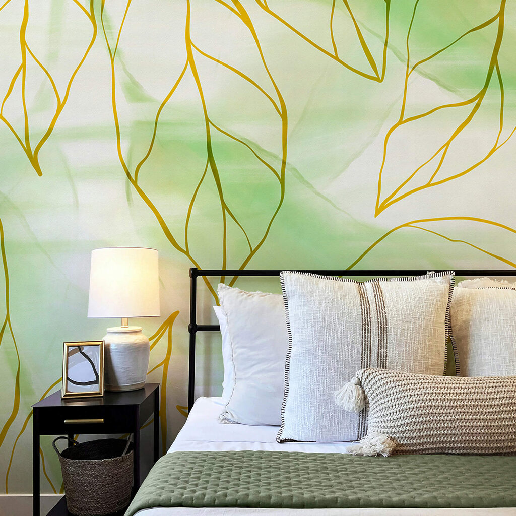 Linhas de folhas verdes — interior 2