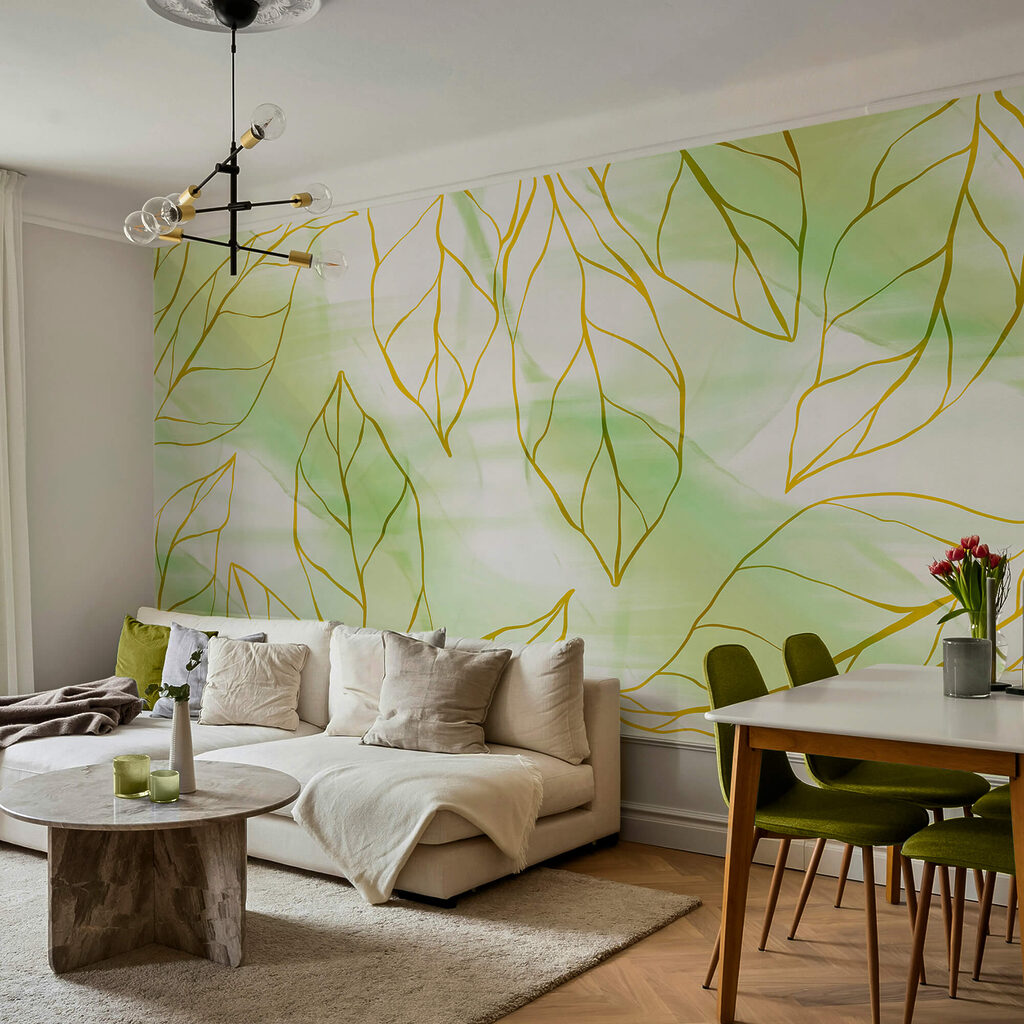 Linhas de folhas verdes — interior 1