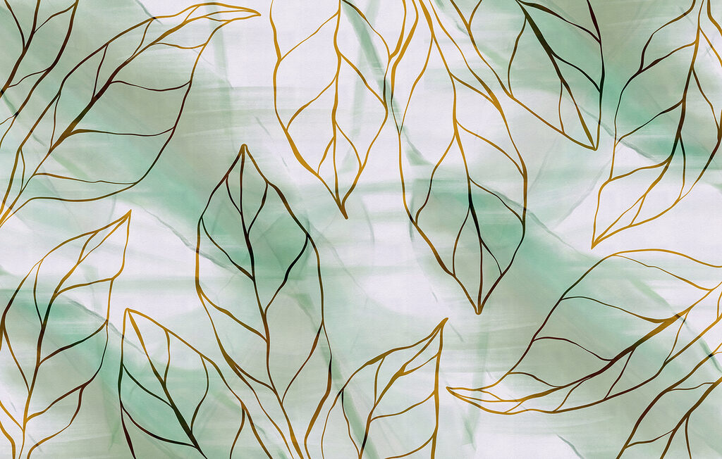 Linhas de folhas verdes — design completo