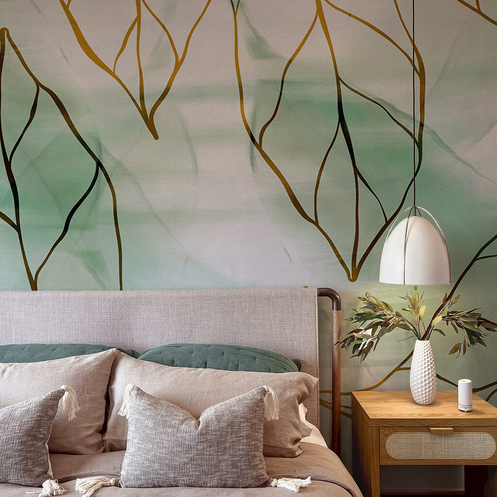 Linhas de folhas verdes — interior 2