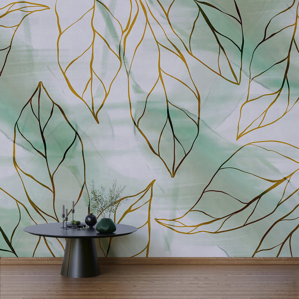 Linhas de folhas verdes — interior 3