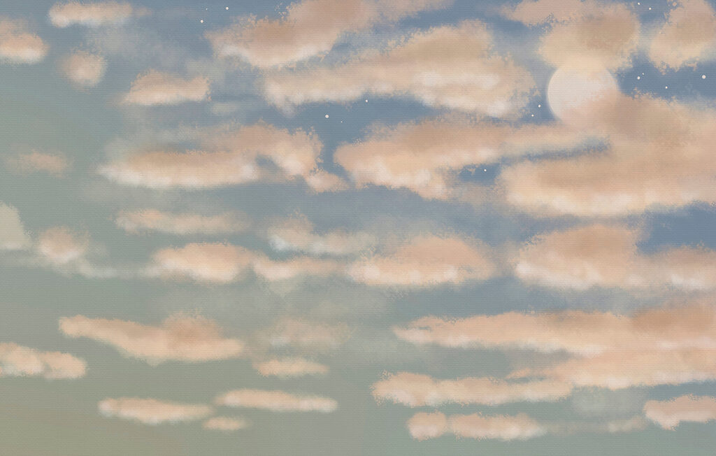 Nuvens sob a lua — design completo