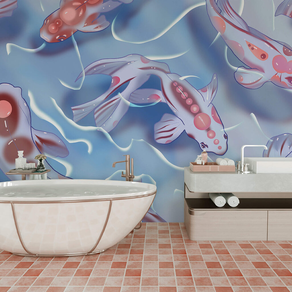 Peixes entre ondulações azuis — interior 3