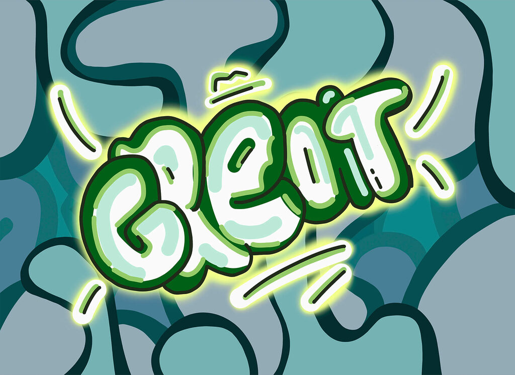 Great em graffiti — design completo