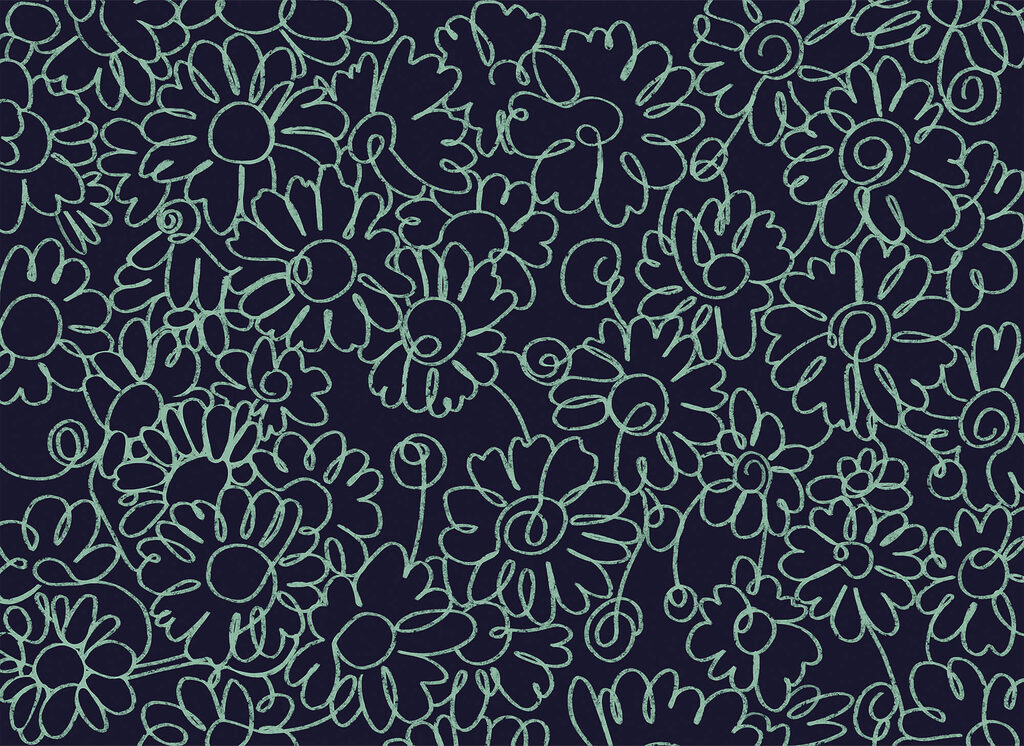 Flores em traço contínuo — design completo