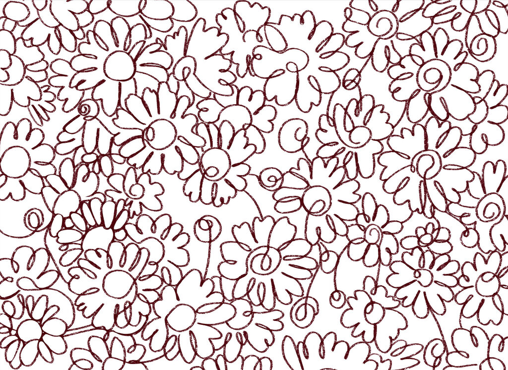 Flores em traço contínuo — design completo