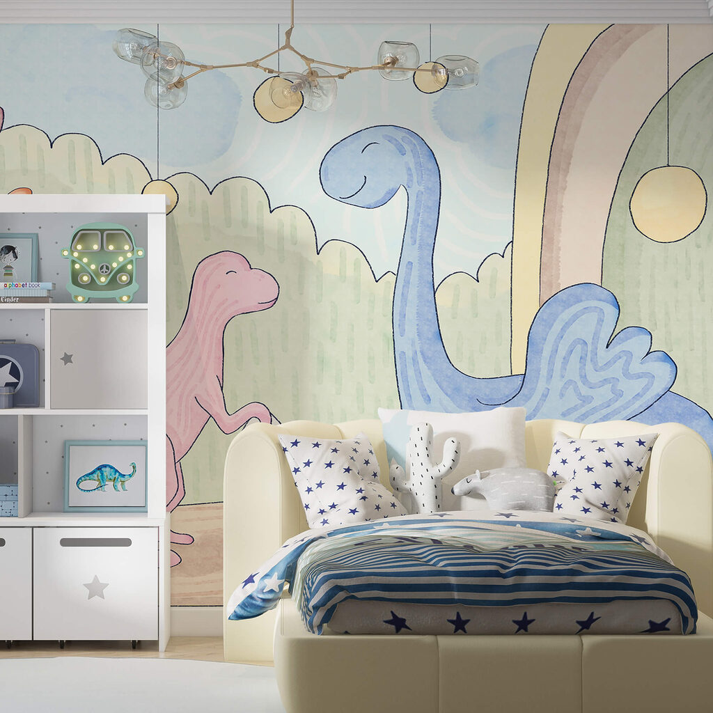 Dinossauros em tons pastel — interior 2