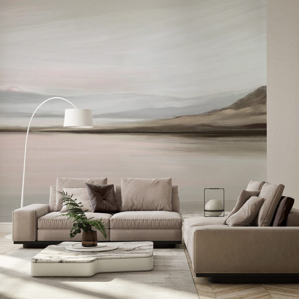 Lago em pinceladas pastel — interior 1