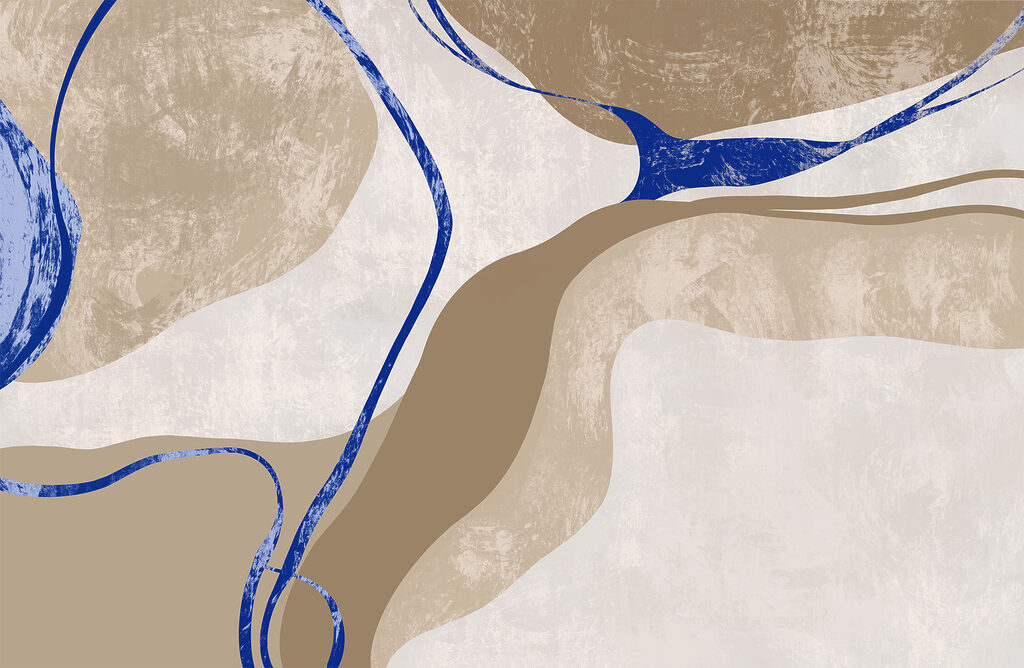 Linhas azuis sobre areia — design completo