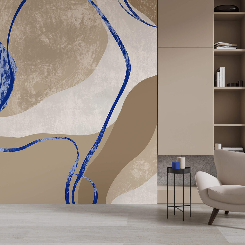 Linhas azuis sobre areia — interior 2