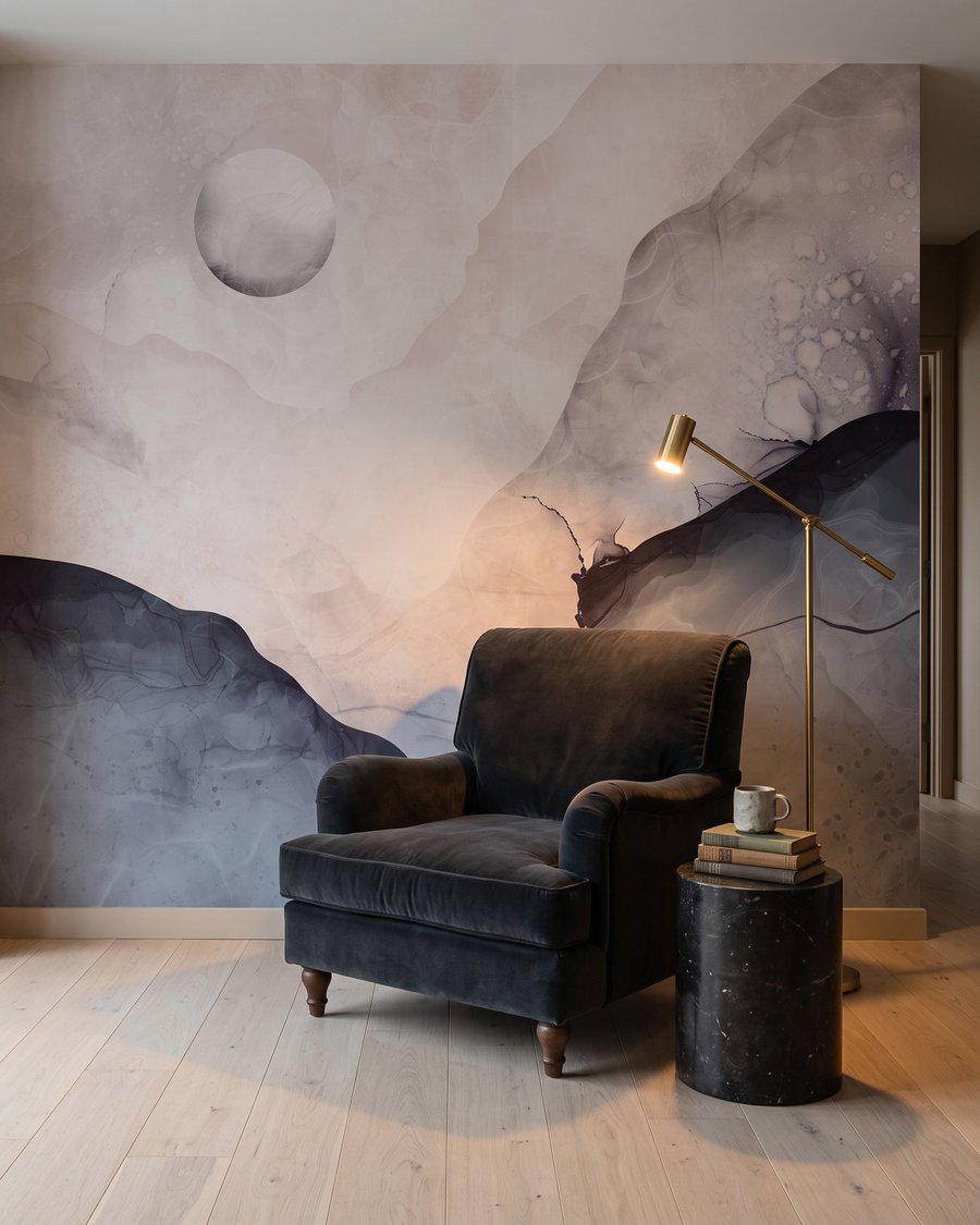 Lua sobre montanhas ondulantes — interior 2