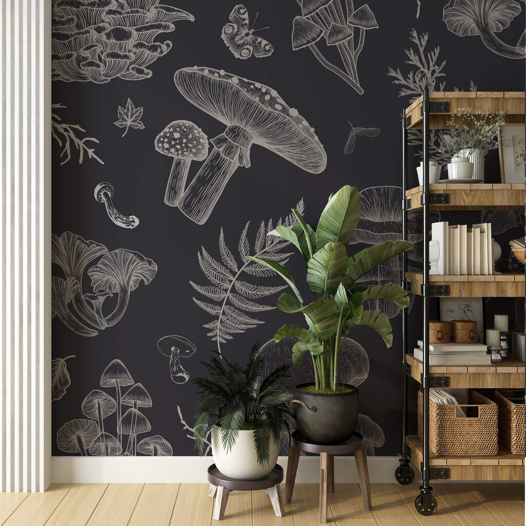 Cogumelos em linhas finas — interior 1